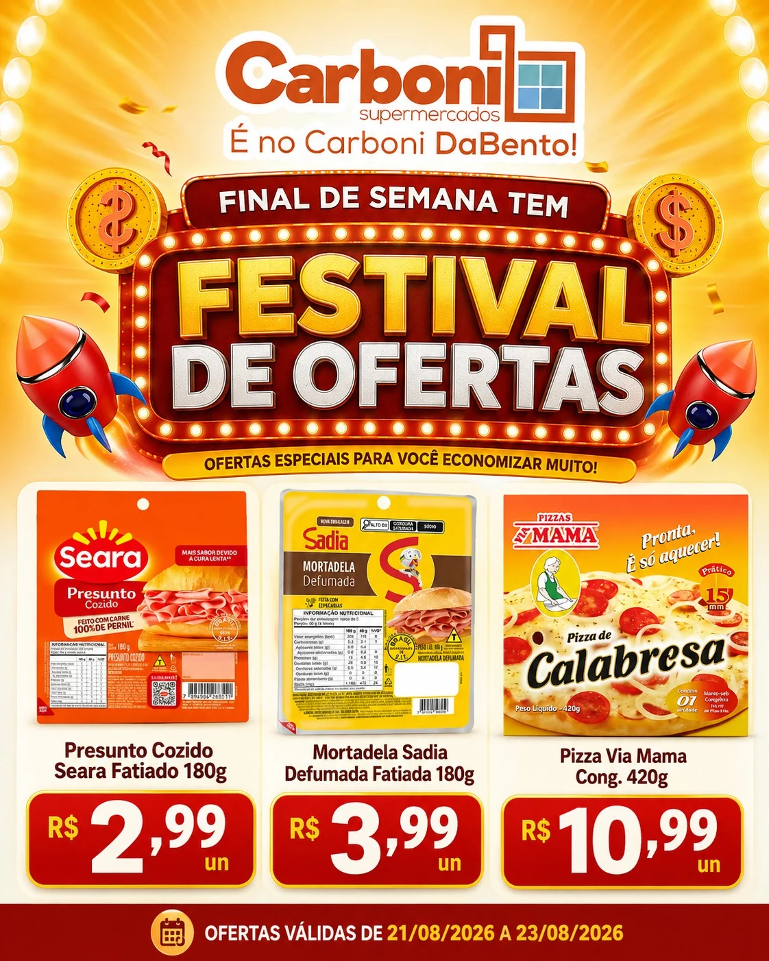 Ofertas Carboni Supermercados – 23/08/2026