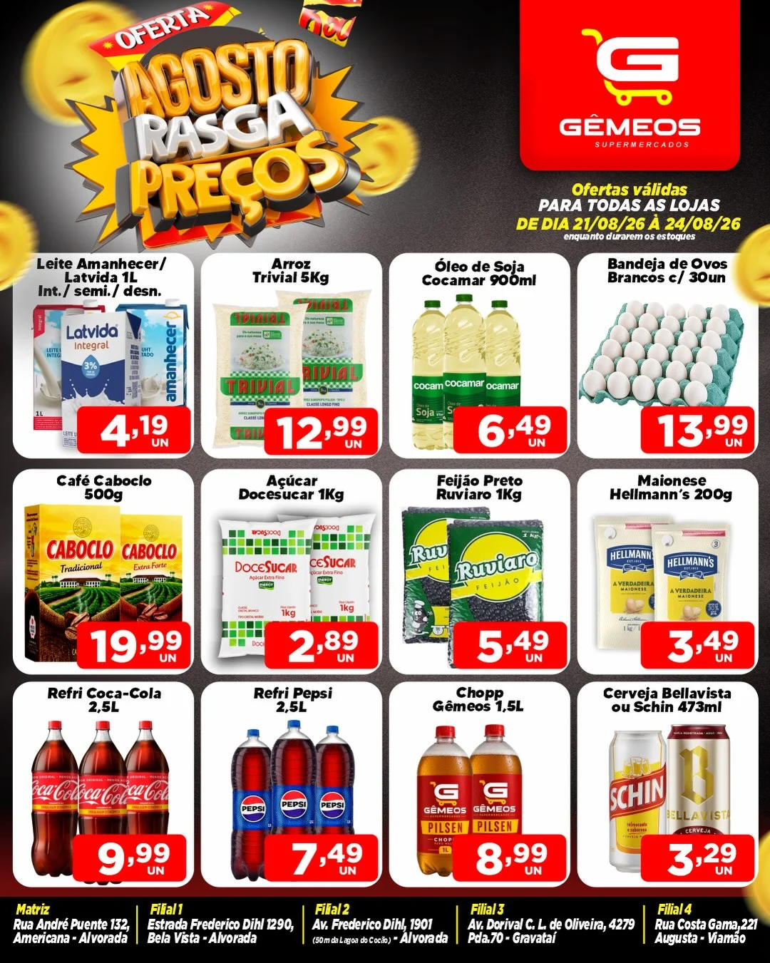 Ofertas Gemeos supermercado – 24/08/2026