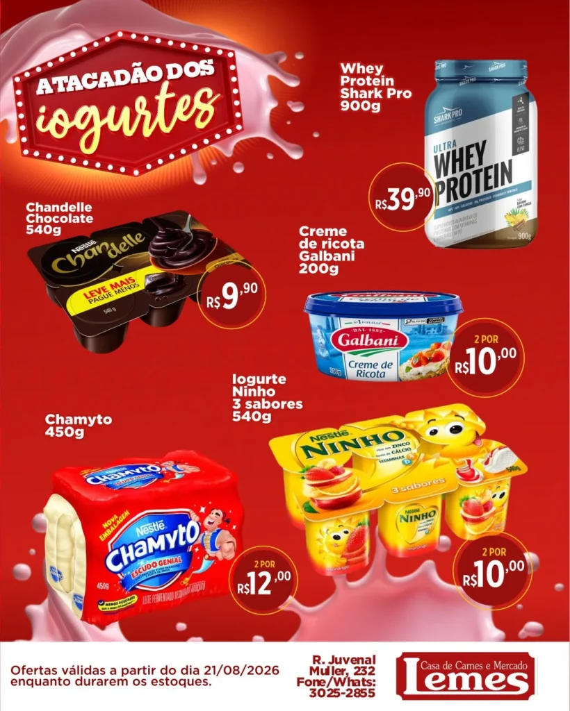 Ofertas Casa de Carnes e Mercado Lemes – 24/08/2026 Ofertas Casa de Carnes e Mercado Lemes – 24/08/2026