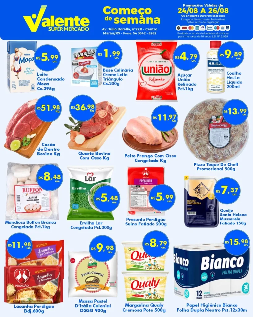 Ofertas Valente Supermercado – 25/08/2026 Ofertas Valente Supermercado – 25/08/2026