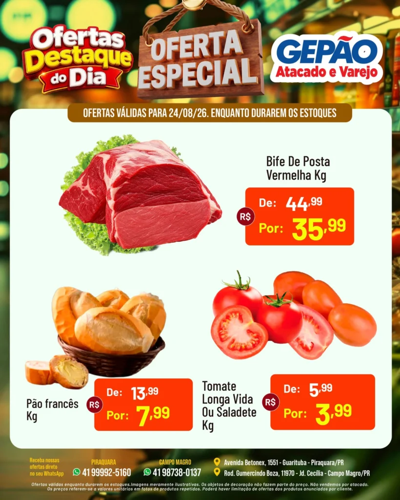 Ofertas GEPÃO – 24/08/2026 Ofertas GEPÃO – 24/08/2026