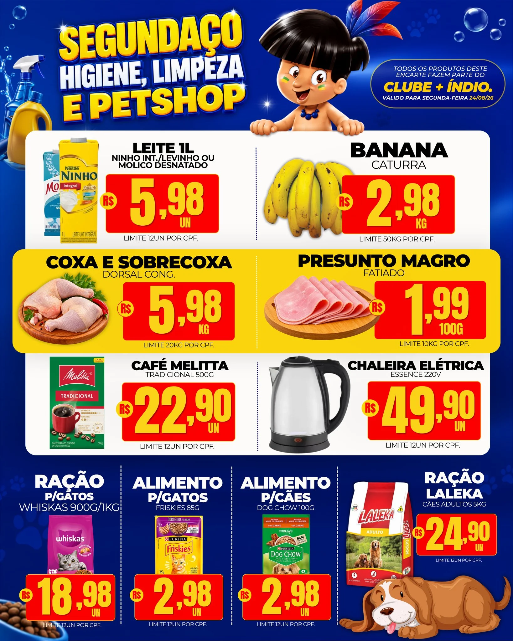 Ofertas Supermercados Índio – 24/08/2026