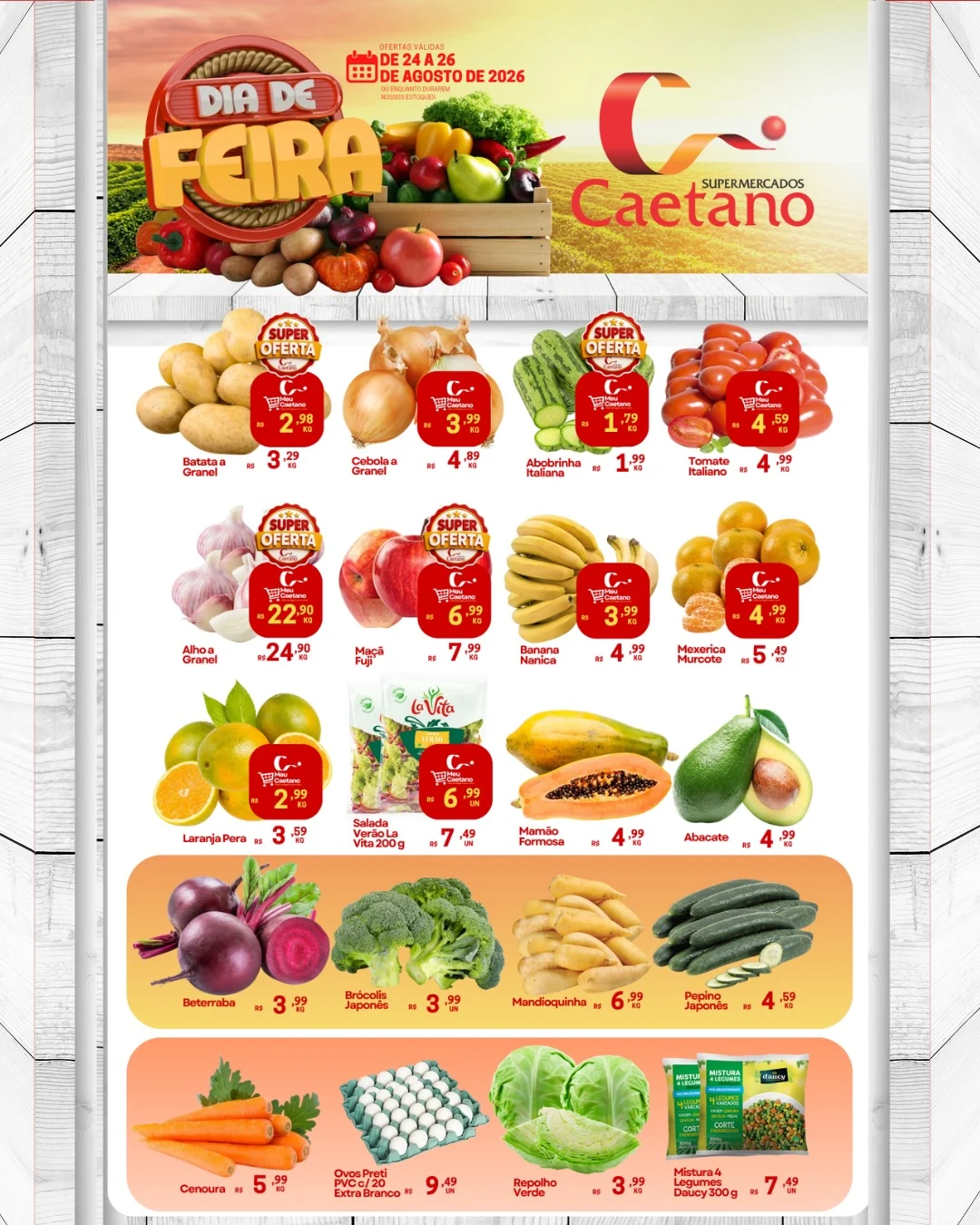Ofertas Supermercados Caetano – 26/08/2026