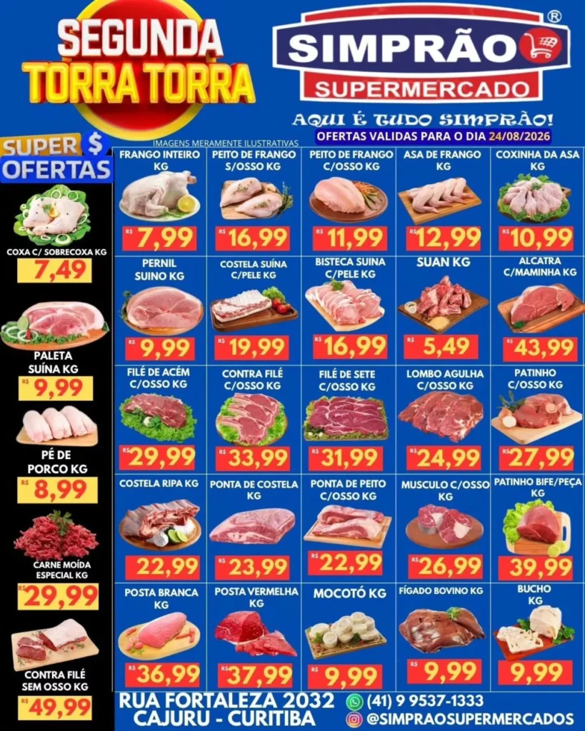 Ofertas simprão supermercados – 24/08/2026