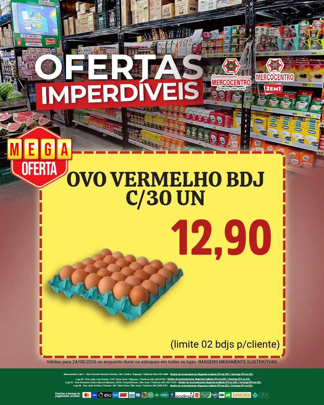 Ofertas SUPERMERCADOS MERCOCENTRO 🛒 – 24/08/2026