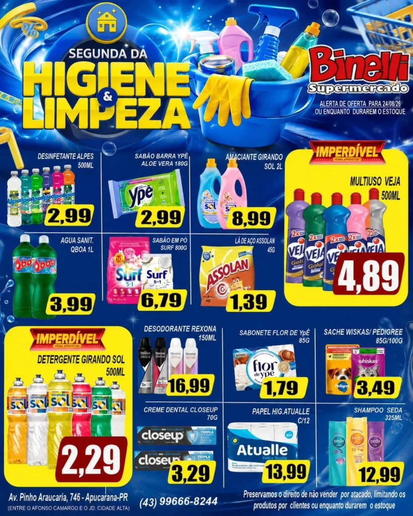 Ofertas Supermercado Binelli – 24/08/2026