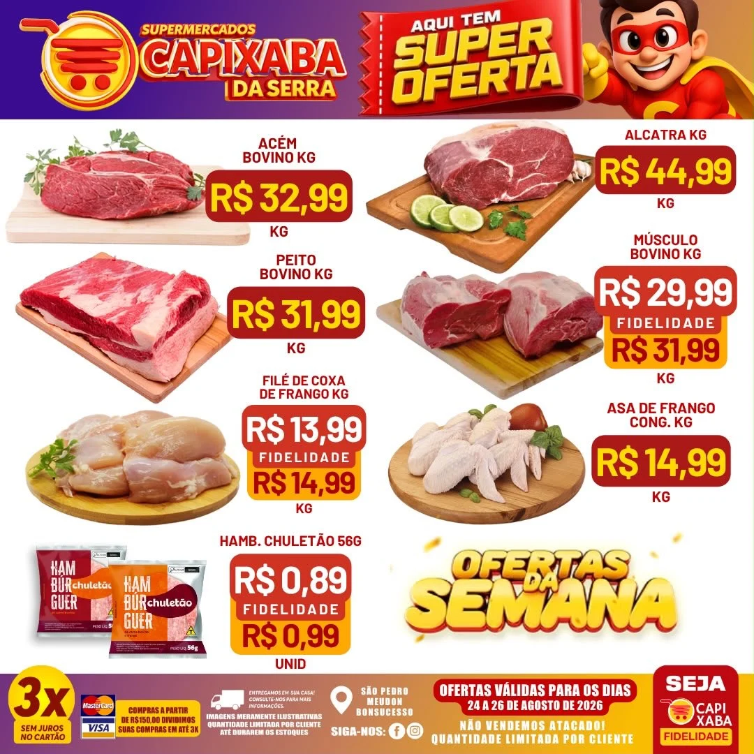 Ofertas Supermercados Capixaba da Serra – 26/08/2026