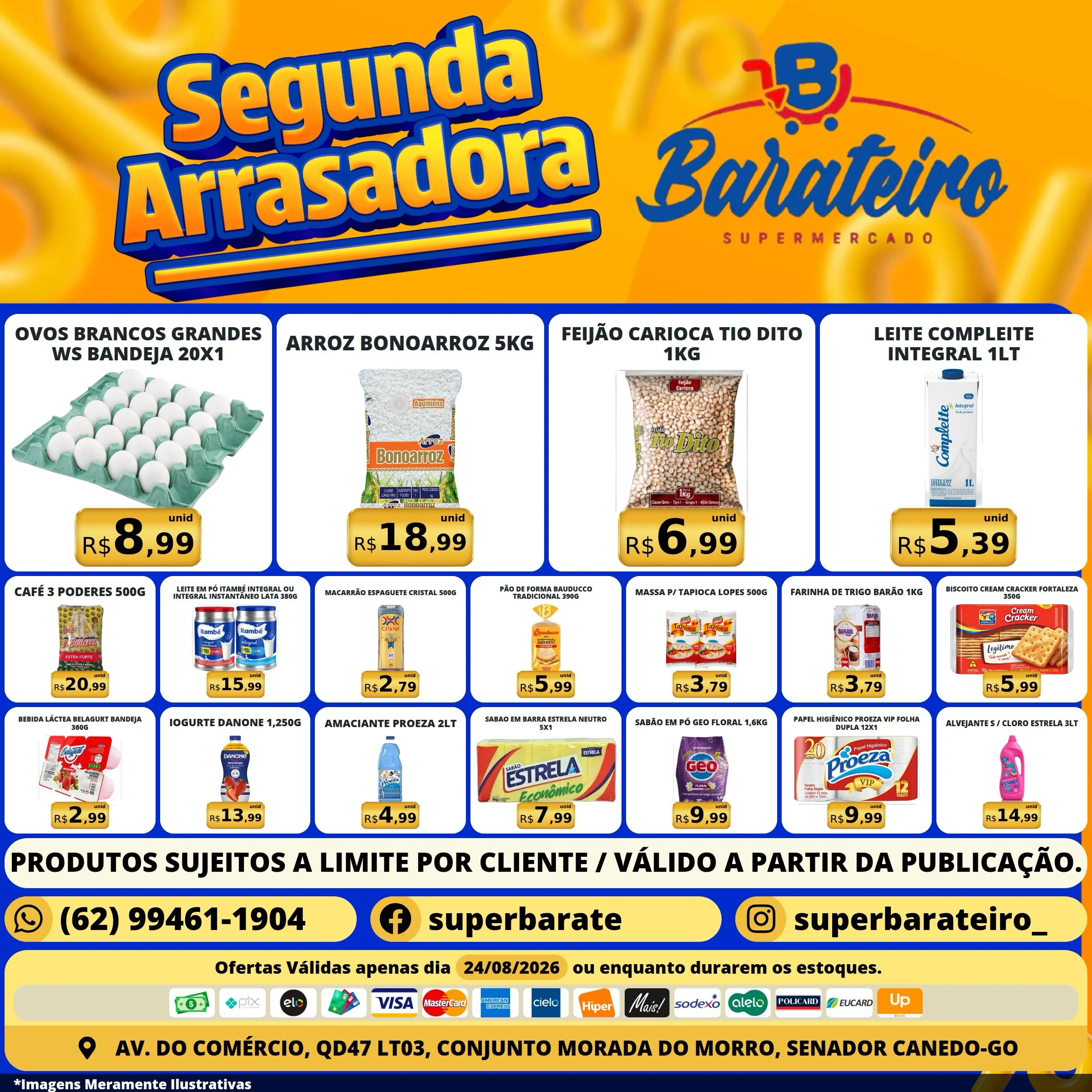 Ofertas Super Barateiro Supermercado – 24/08/2026