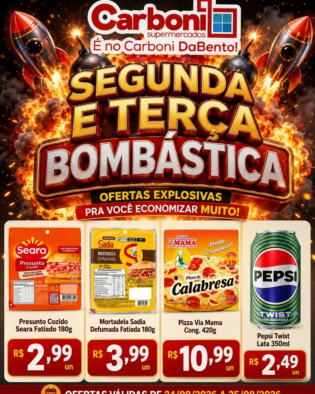 Ofertas Carboni Supermercados – 25/08/2026