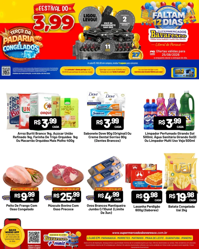 Ofertas Supermercados Bavaresco – 25/08/2026