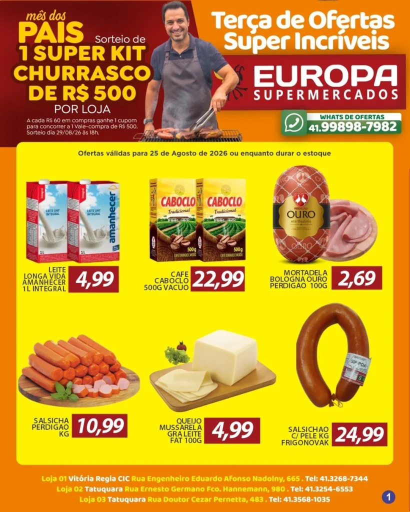Ofertas Europa Supermercados – 29/08/2026 Ofertas Europa Supermercados – 29/08/2026