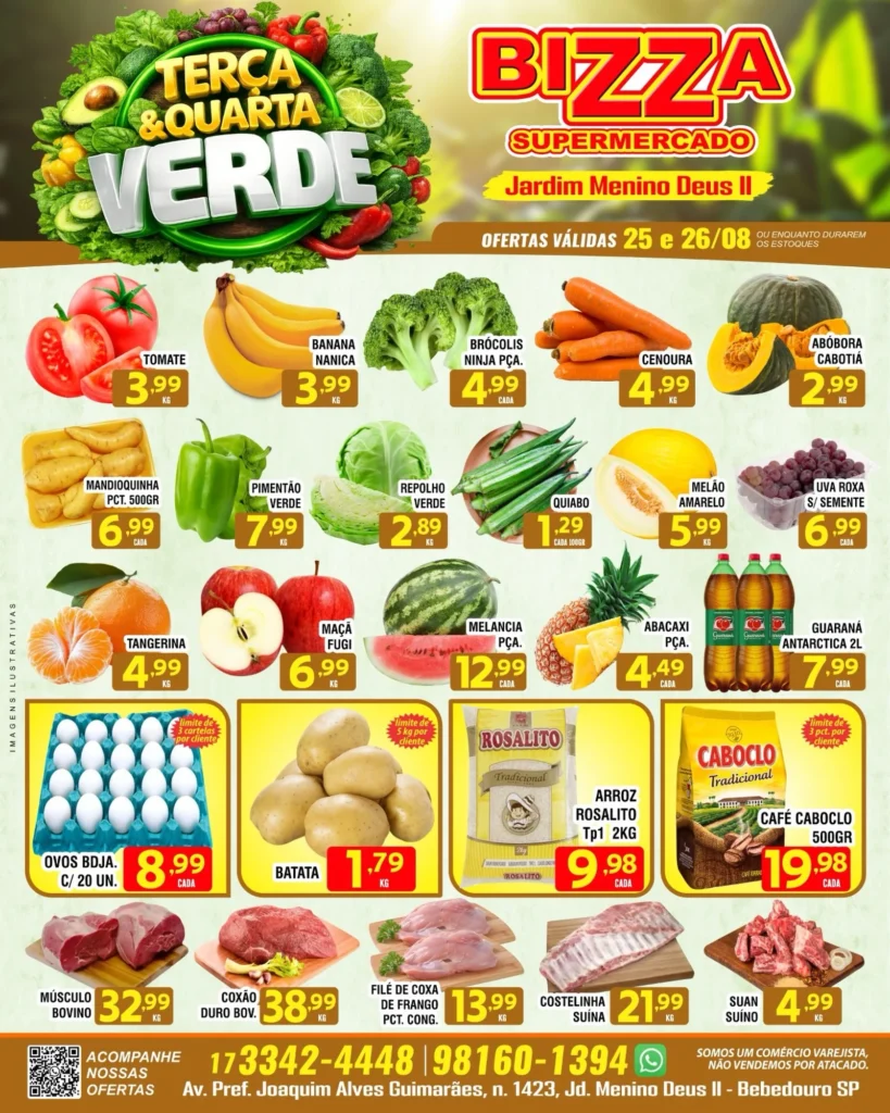 Ofertas Bizza Supermercado Jd. Menino Deus II – Bebedouro – 26/08/2026 Ofertas Bizza Supermercado Jd. Menino Deus II – Bebedouro – 26/08/2026
