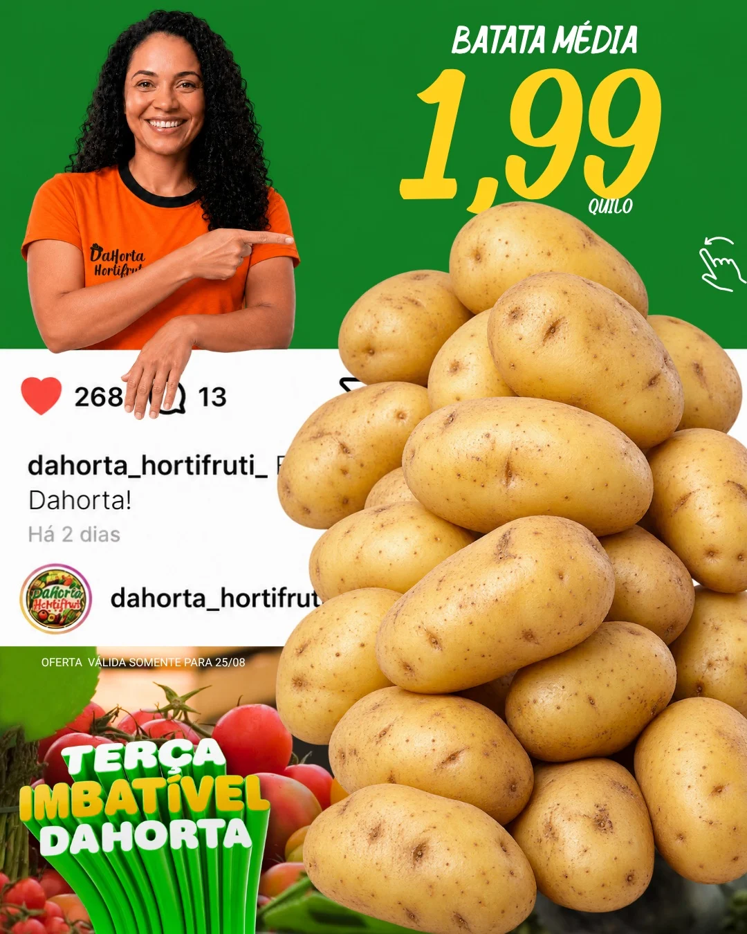 Ofertas Dahorta Hortifruti – 25/08/2026