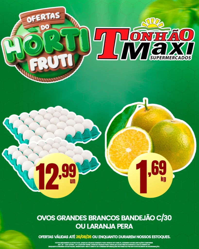 Ofertas Supermercados Tonhão Maxi – 25/08/2026