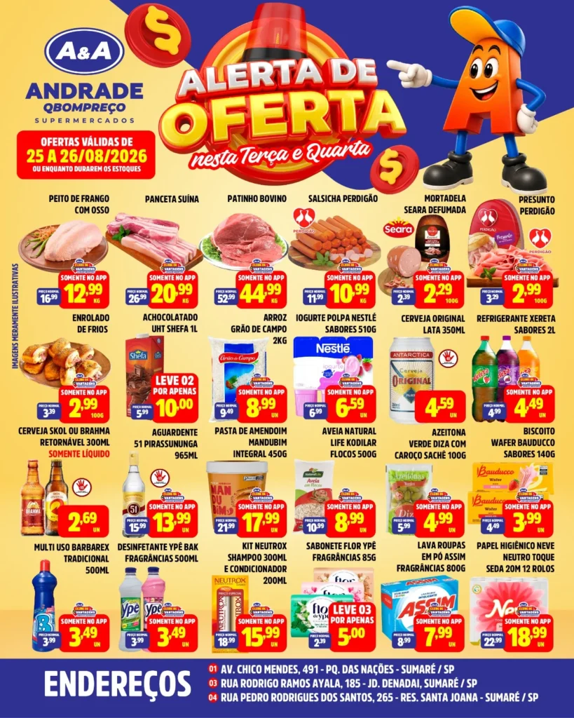 Ofertas Supermercados Andrade Qbompreço – 25/08/2026 Ofertas Supermercados Andrade Qbompreço – 25/08/2026
