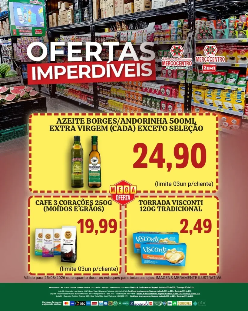 Ofertas SUPERMERCADOS MERCOCENTRO 🛒 – 25/08/2026