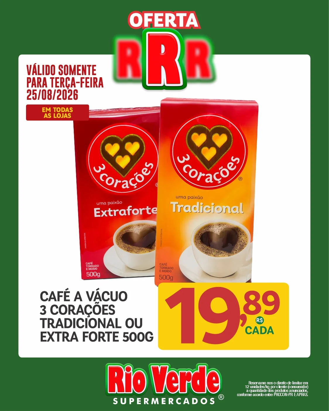 Ofertas Rio Verde Supermercados – 25/08/2026