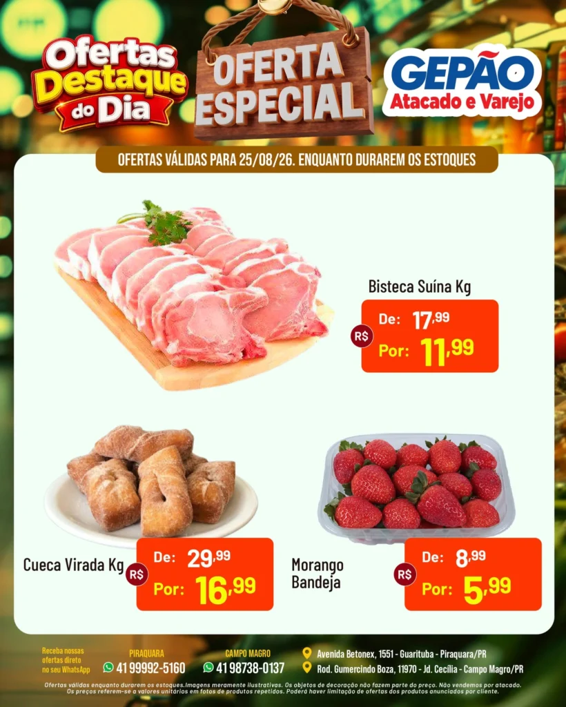 Ofertas GEPÃO – 25/08/2026 Ofertas GEPÃO – 25/08/2026