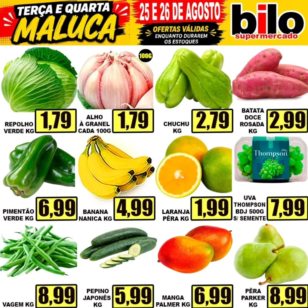 Ofertas Supermercado bilo – 25/08/2026