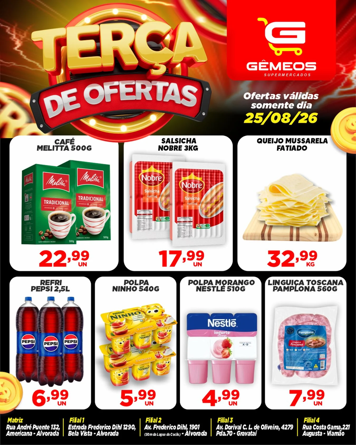 Ofertas Gemeos supermercado – 25/08/2026