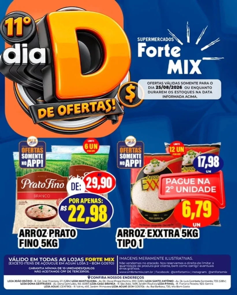 Ofertas Supermercados Forte Mix – 25/08/2026 Ofertas Supermercados Forte Mix – 25/08/2026