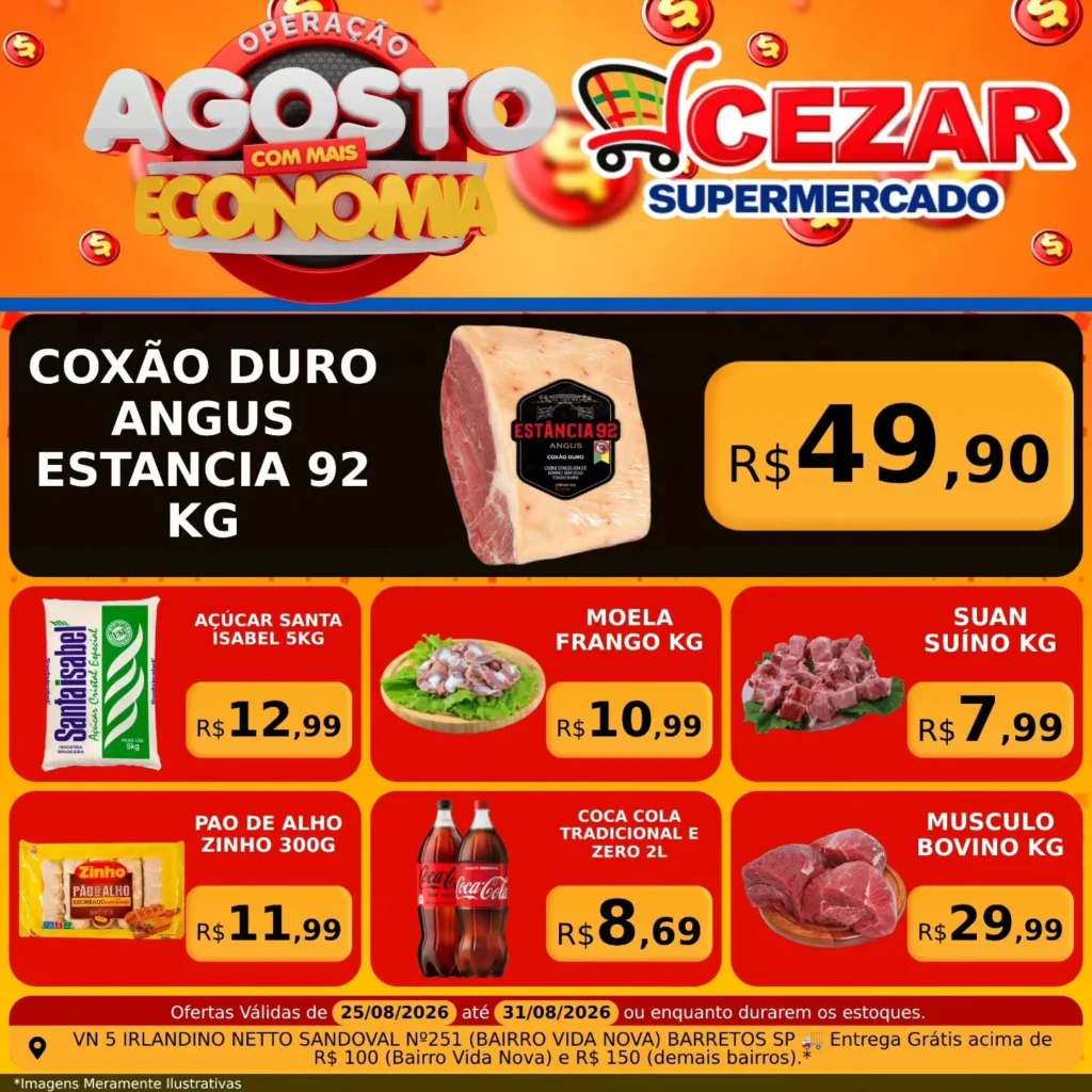 Ofertas Cezar Supermercado – 31/08/2026 Ofertas Cezar Supermercado – 31/08/2026
