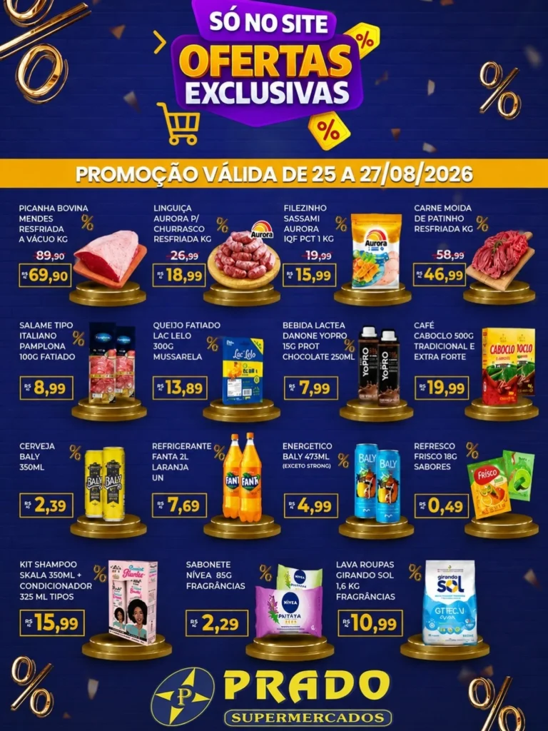 Ofertas Perfil oficial – Prado supermercados – 27/08/2026 Ofertas Perfil oficial – Prado supermercados – 27/08/2026