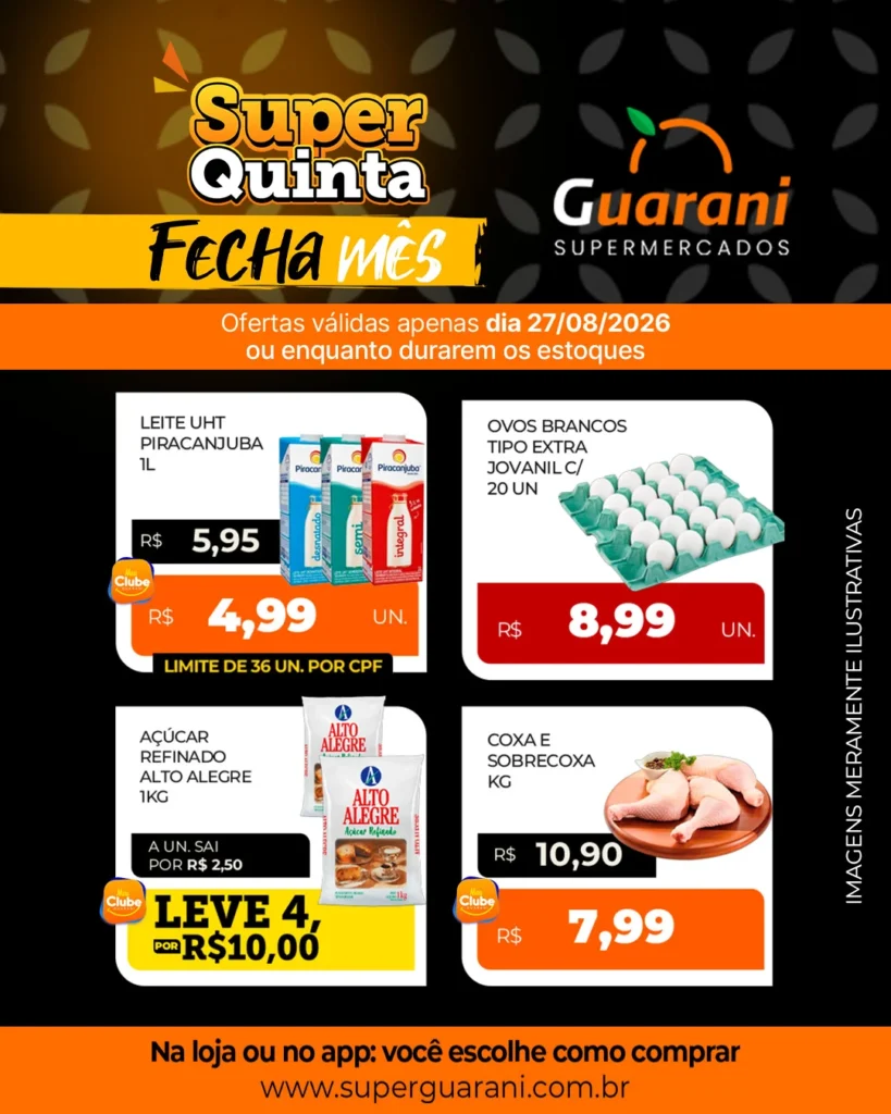 Ofertas Supermercado Guarani – 27/08/2026 Ofertas Supermercado Guarani – 27/08/2026