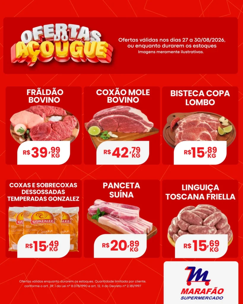 Ofertas Marafão Supermercado | Guariba – 30/08/2026 Ofertas Marafão Supermercado | Guariba – 30/08/2026