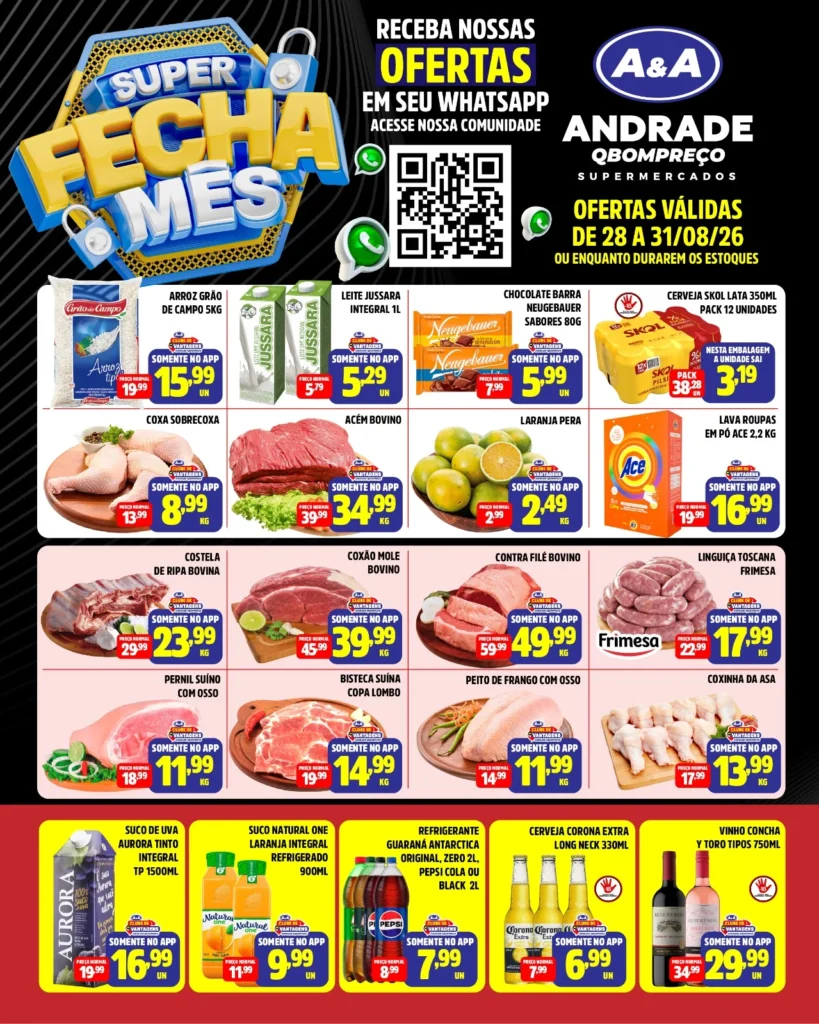 Ofertas Supermercados Andrade Qbompreço – 31/08/2026