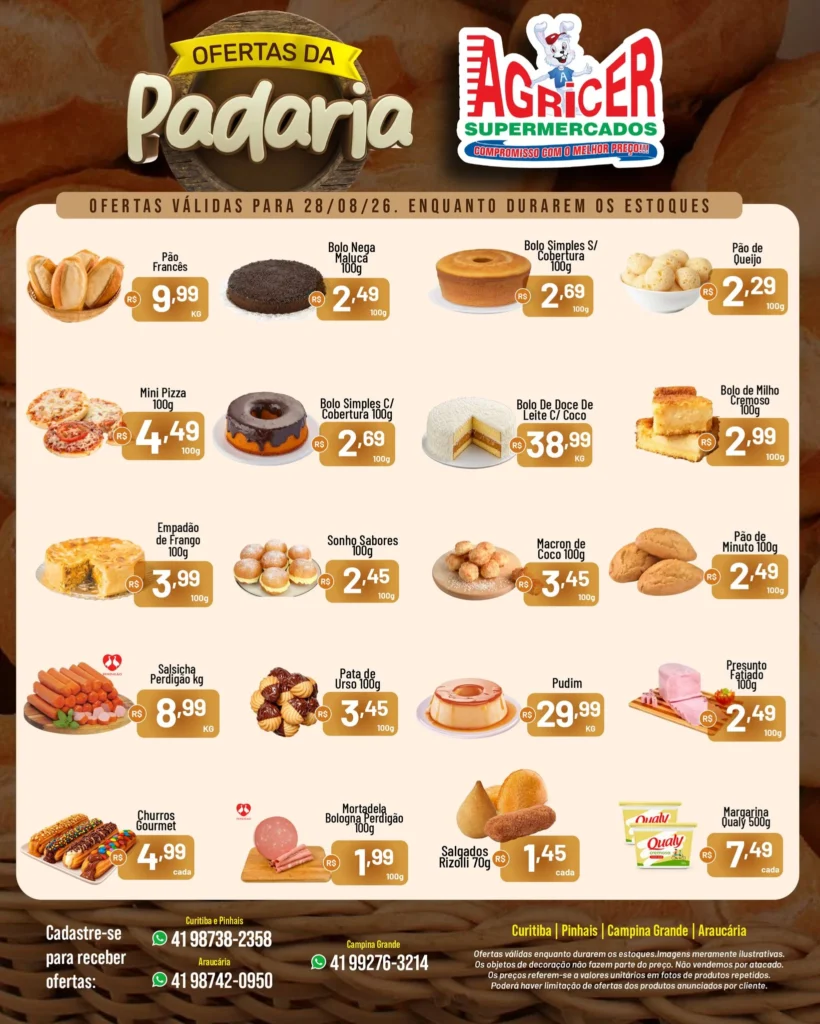 Ofertas Agricer Supermercados – 28/08/2026