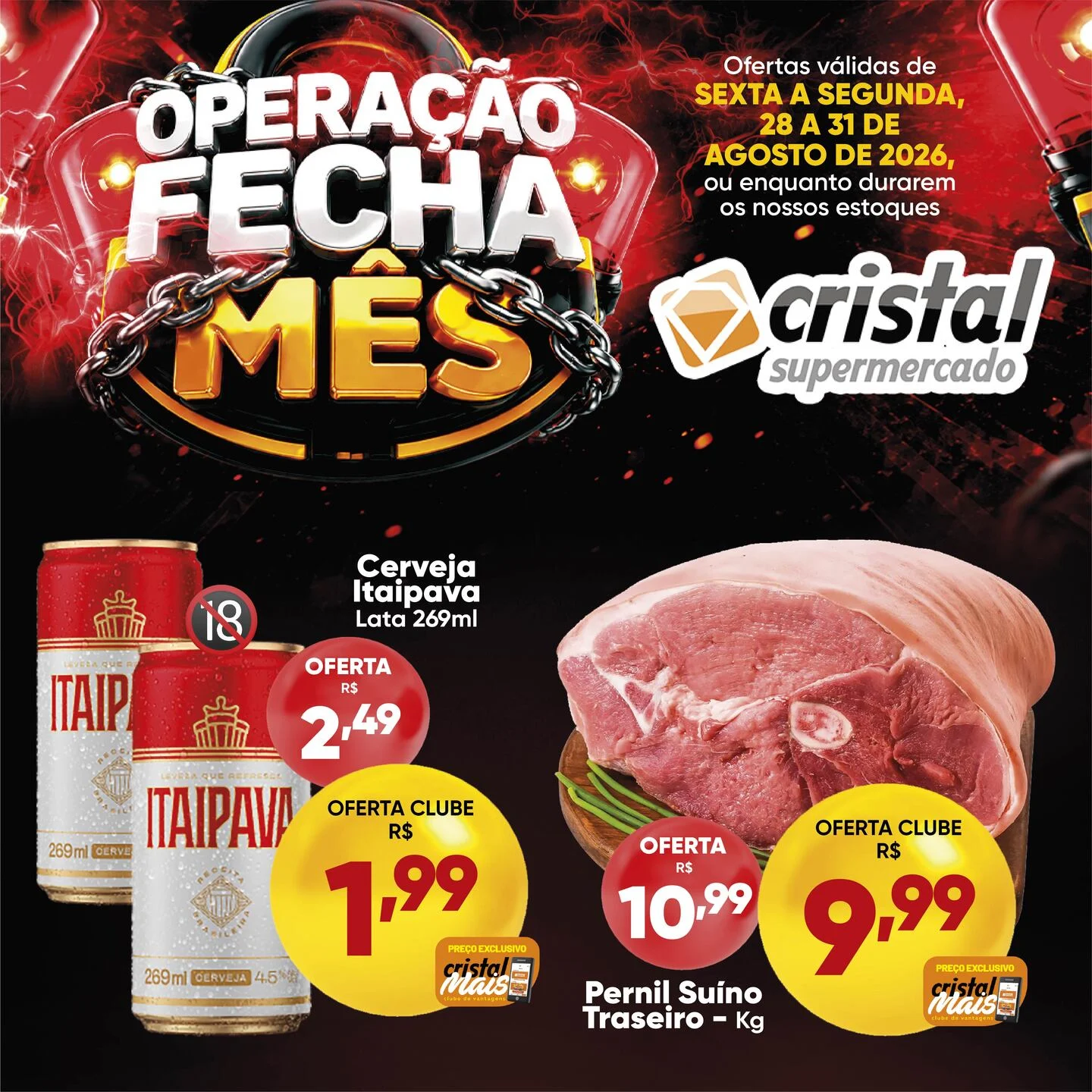 Ofertas Cristal Supermercados – 31/08/2026