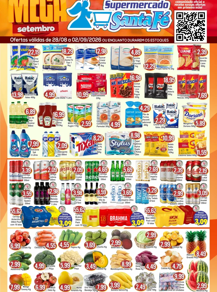 Ofertas SUPERMERCADO SANTA FÉ – 02/09/2026