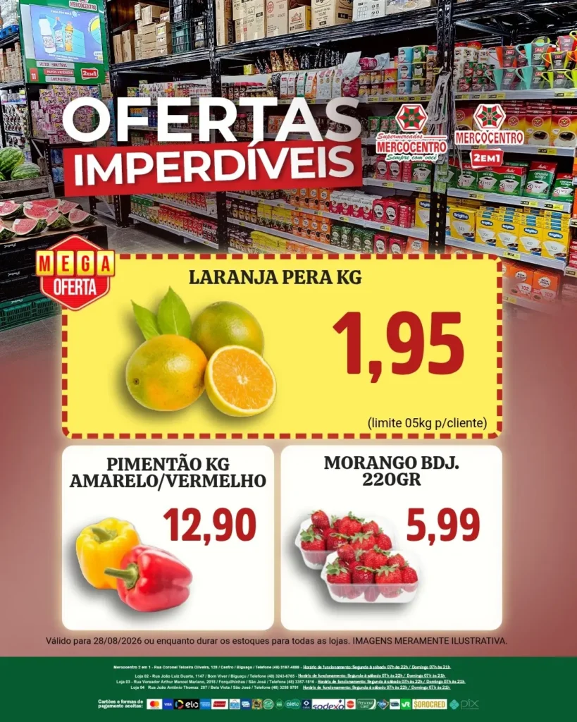Ofertas SUPERMERCADOS MERCOCENTRO 🛒 – 28/08/2026