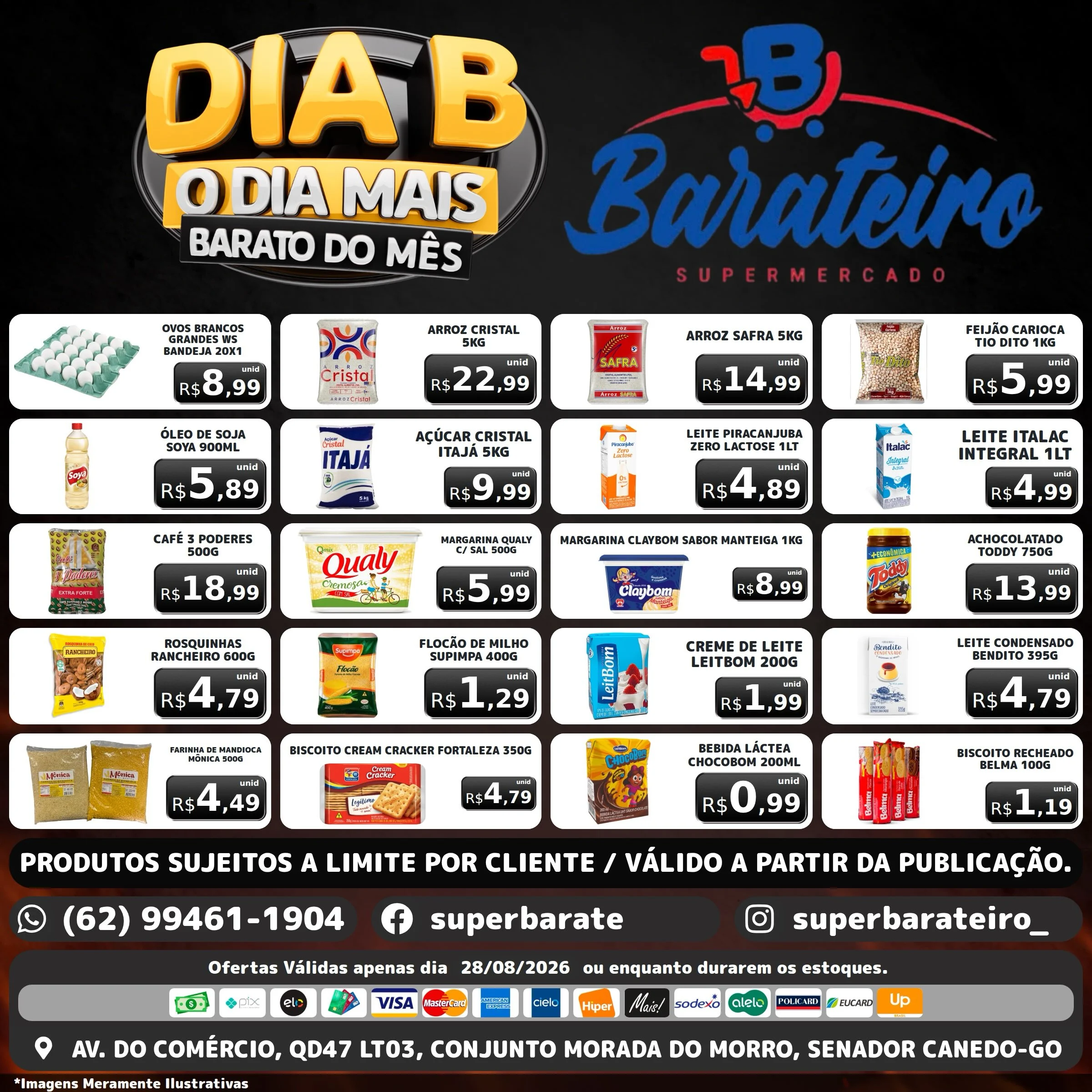 Ofertas Super Barateiro Supermercado – 28/08/2026 Ofertas Super Barateiro Supermercado – 28/08/2026
