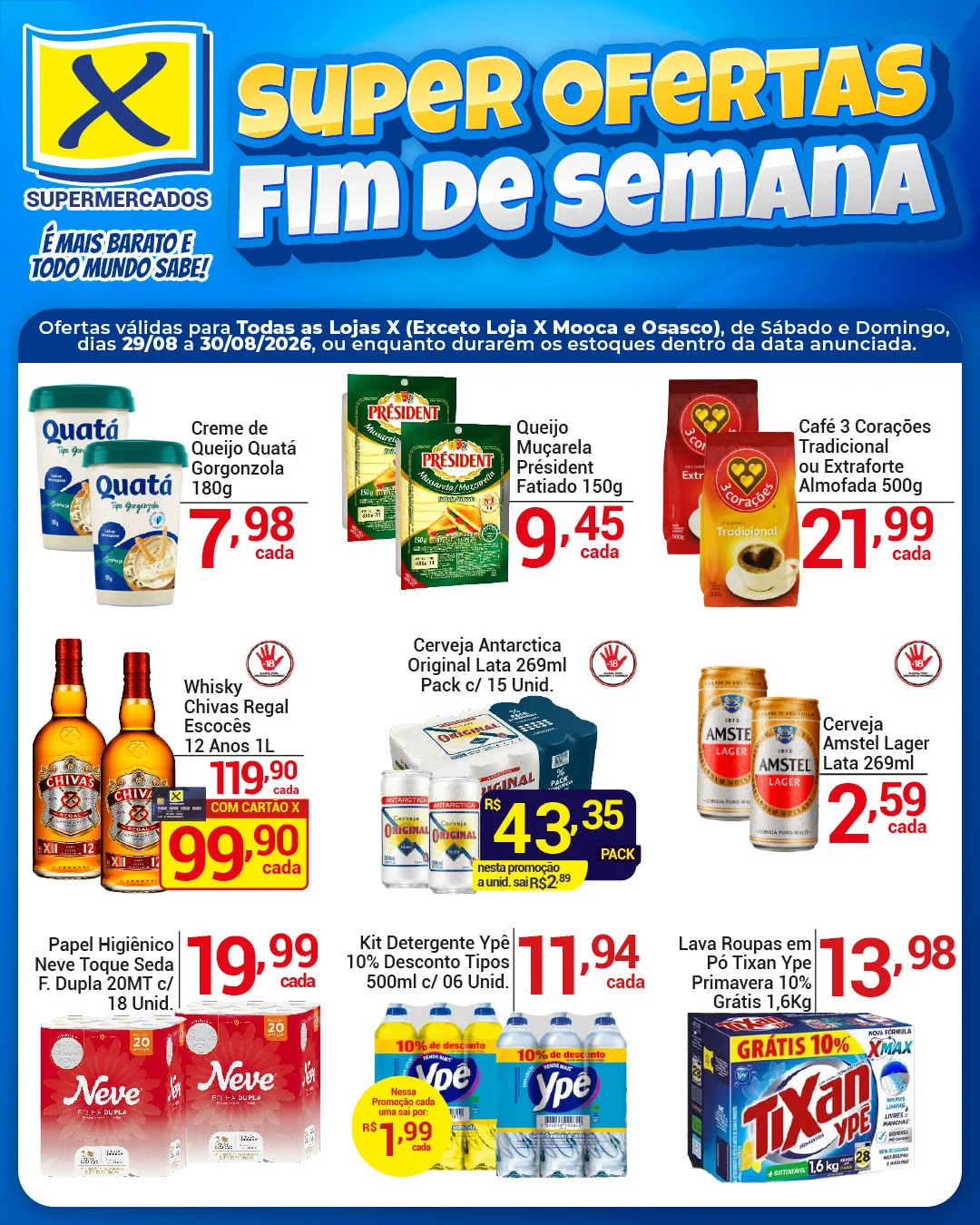 Ofertas Rede X Supermercados – 30/08/2026