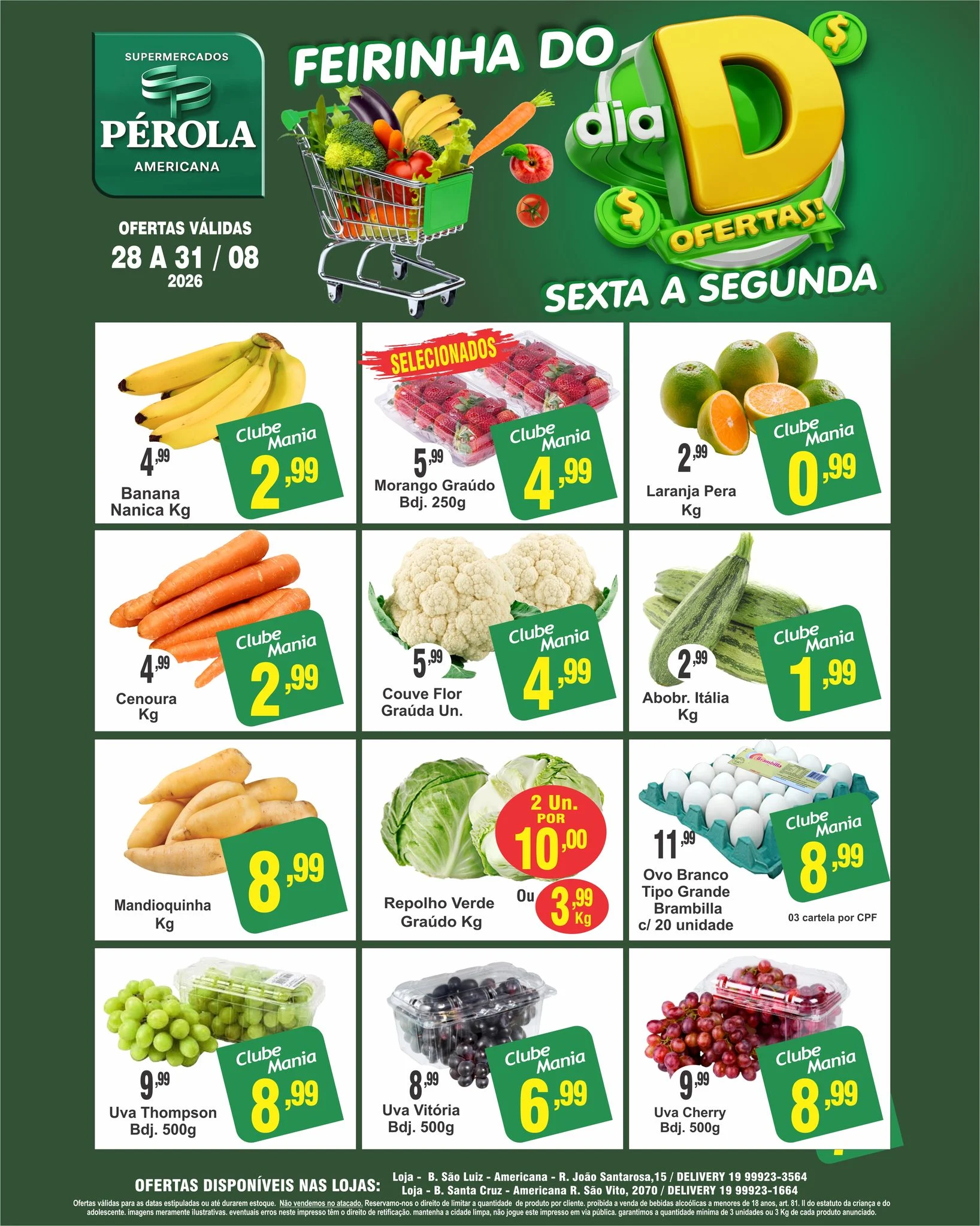 Ofertas Supermercados Pérola Americana – 31/08/2026