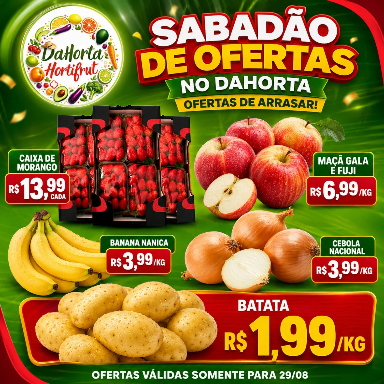 Ofertas Dahorta Hortifruti – 29/08/2026