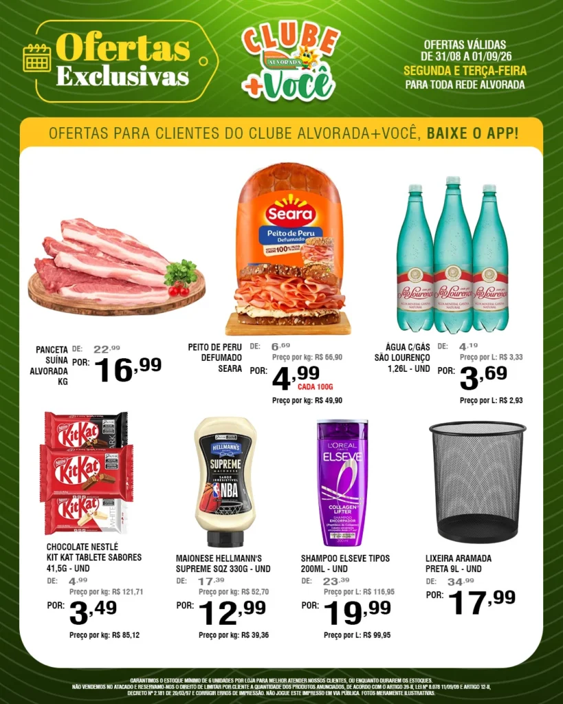 Ofertas Supermercados Alvorada – 01/09/2026