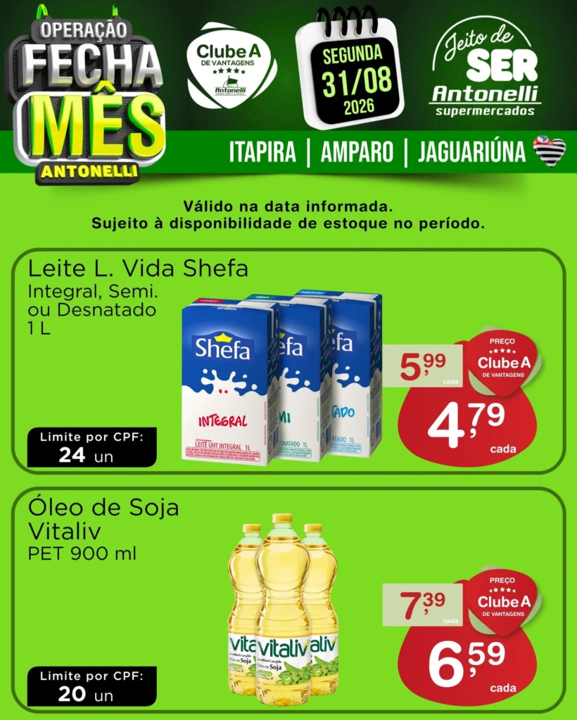 Ofertas Antonelli Supermercados – 31/08/2026