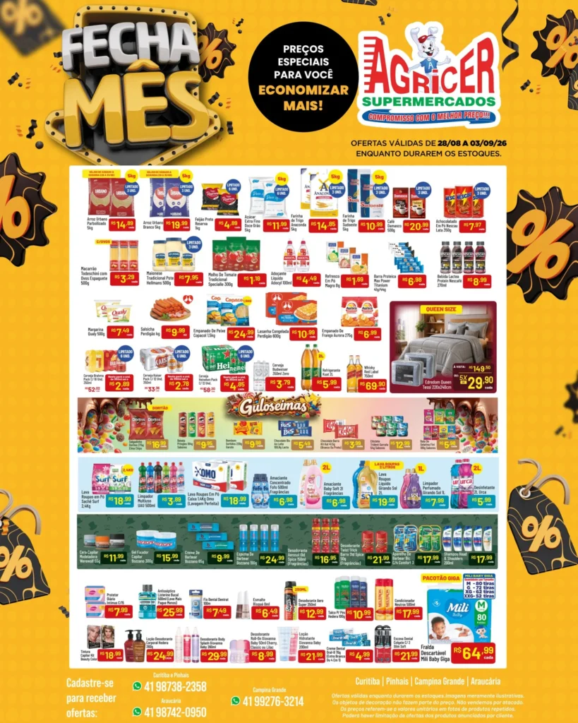 Ofertas Agricer Supermercados – 31/08/2026