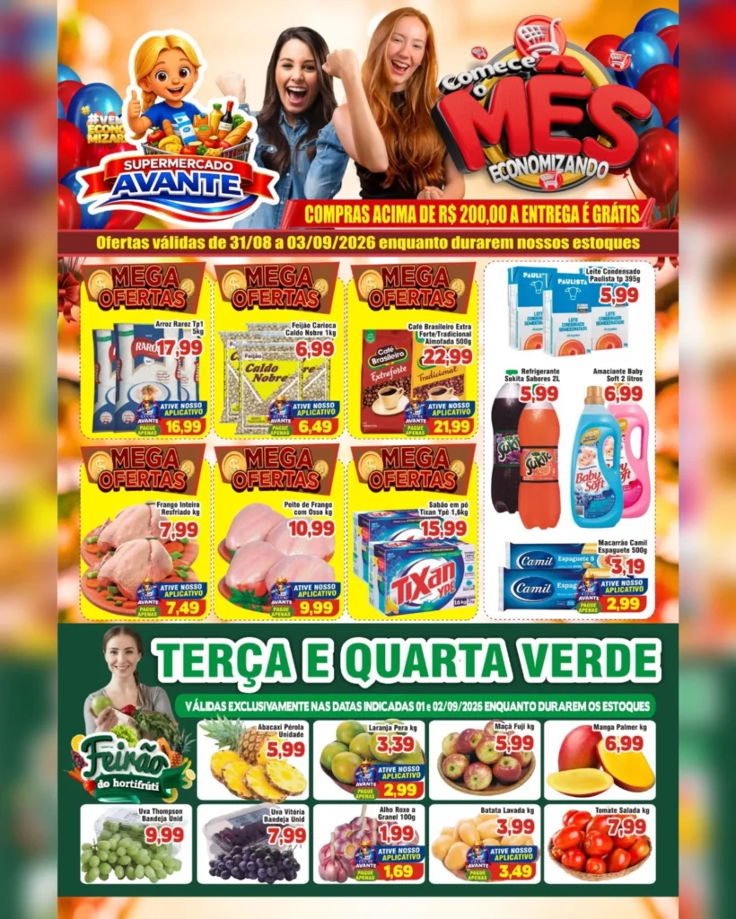 Ofertas Supermercado Avante 💙 – 31/08/2026 Ofertas Supermercado Avante 💙 – 31/08/2026