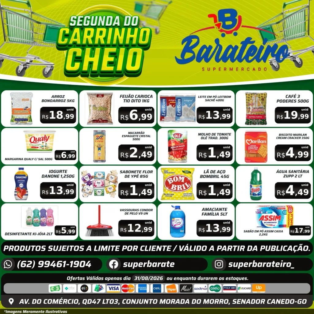 Ofertas Super Barateiro Supermercado – 31/08/2026