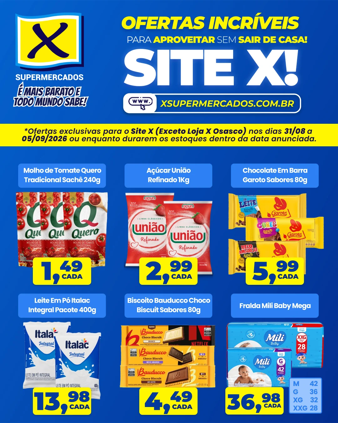 Ofertas Rede X Supermercados – 04/09/2026
