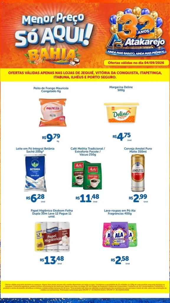 Ofertas Atakarejo ofertas até 04/09/2026.