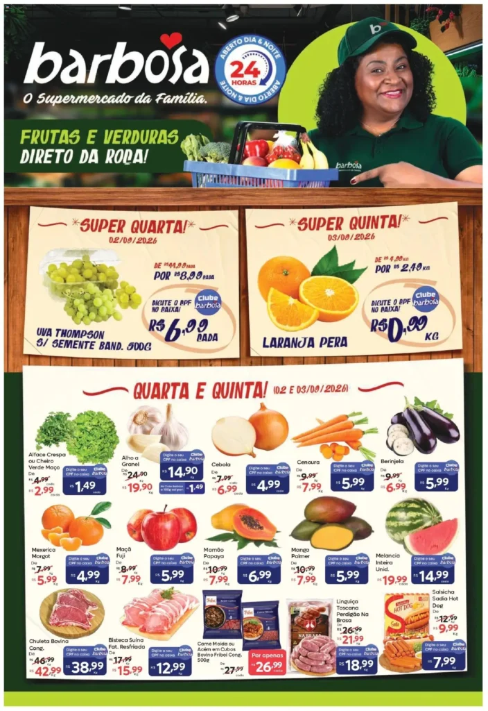 Ofertas Barbosa Supermercados até 03/09/2026.