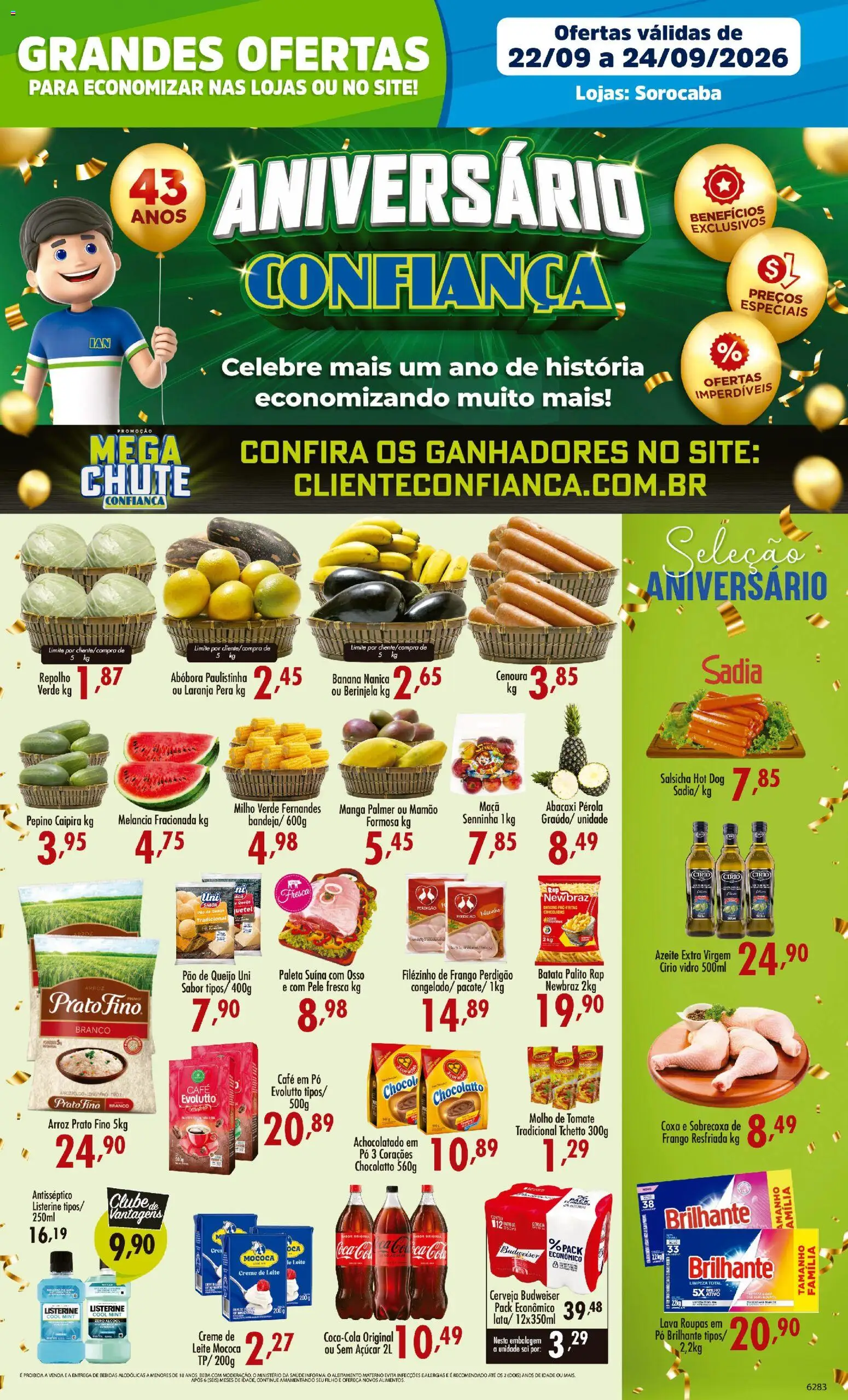 Ofertas Confiança até 24/09/2026.