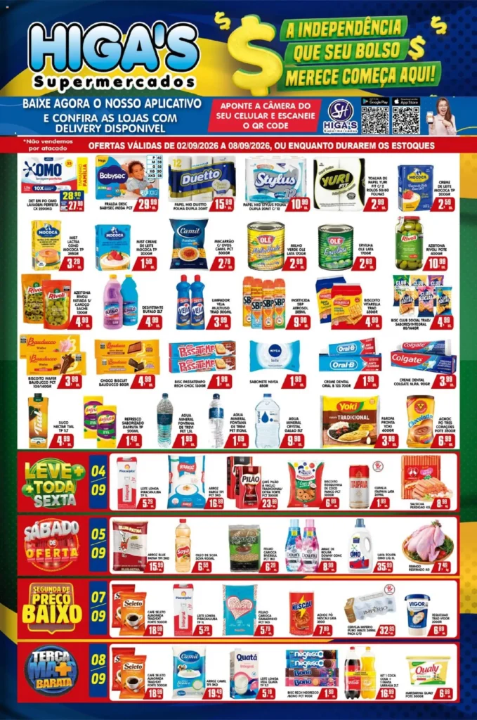 Ofertas Higa’s Supermercado até 08/09/2026.