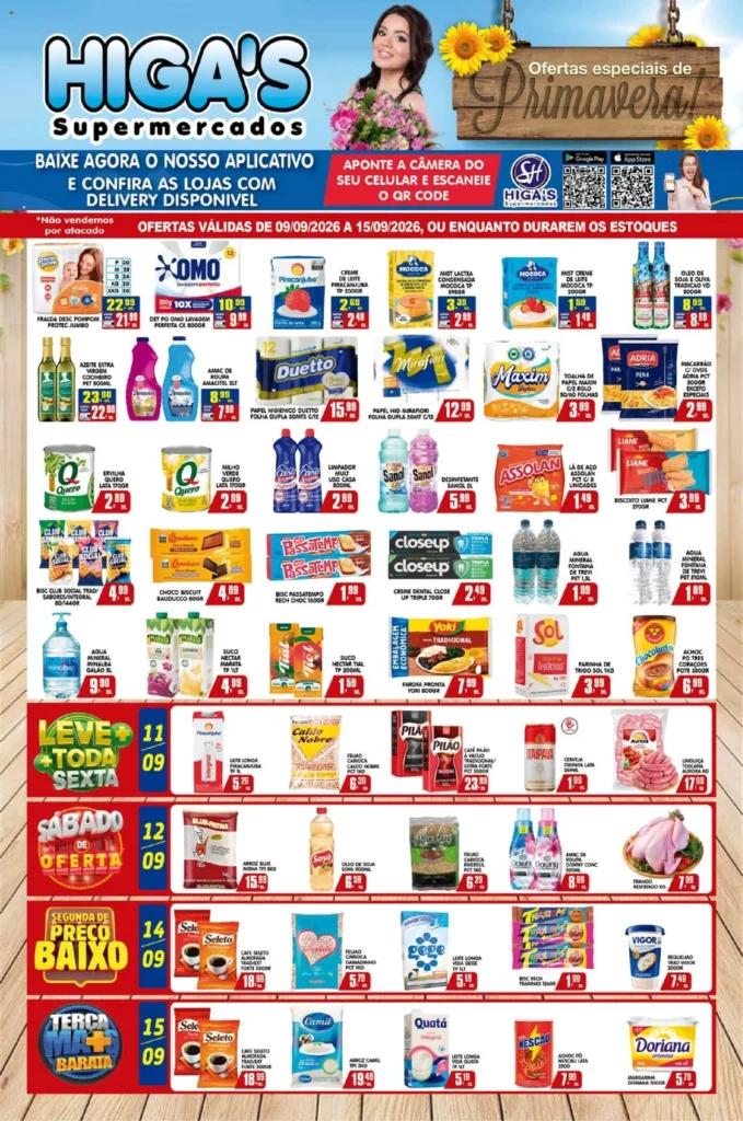 Ofertas Higa’s Supermercado até 15/09/2026.