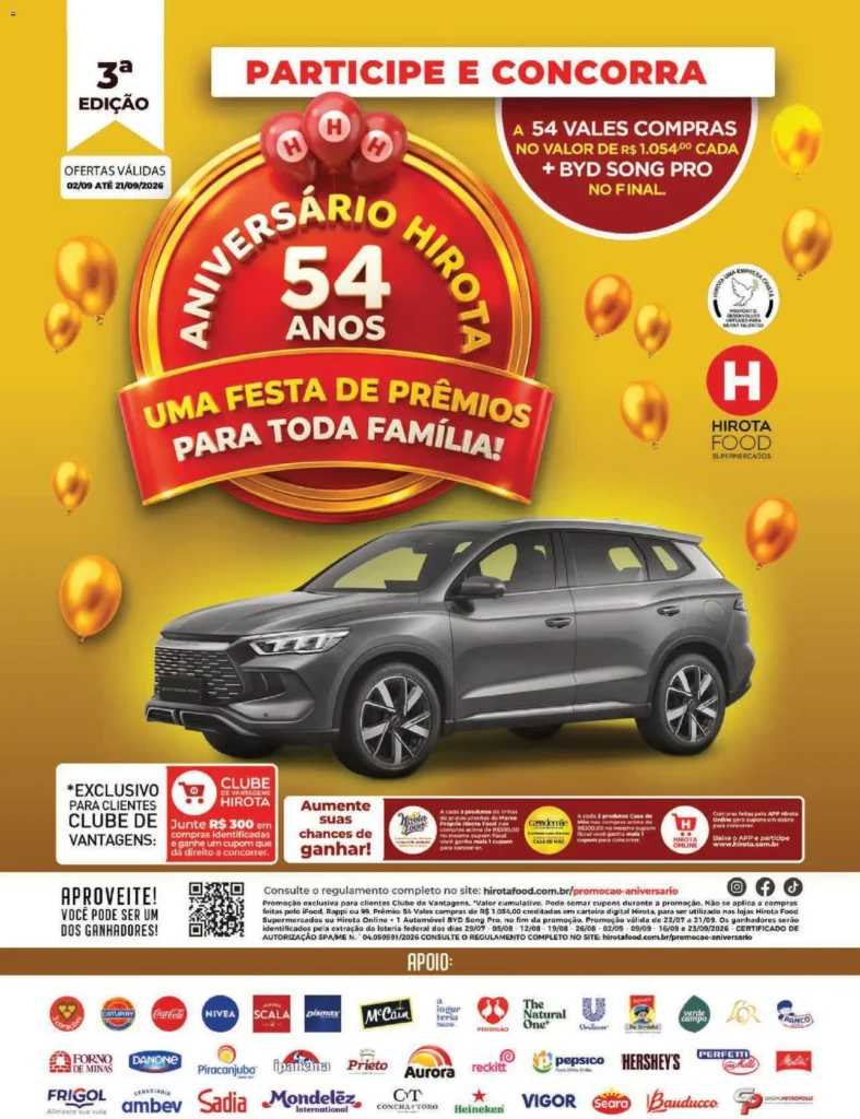 Ofertas Hirota Food até 21/09/2026.